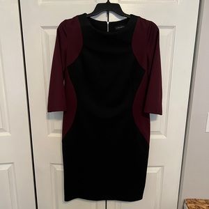 Lane Bryant size 16 Color blocked Black and Burgundy Dress